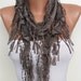 New - Brown Scarf with Brown Trim Edge