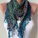 Leopard and Blue Scarf with Dark Blue Trim Edge