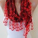 Red-Black Scarf with Red Trim Edge