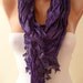 ON SALE - Purple Scarf with Purple Trim Edge - New