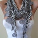 SALE SALE - Perforated Fabric - Grey Scarf with Trim Edge