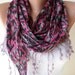 Leopard Print - Pink Scarf - with Pink Trim Edge