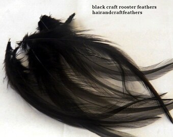 Craft Feathers - Black Craft Feathers - Hackle Craft Feathers