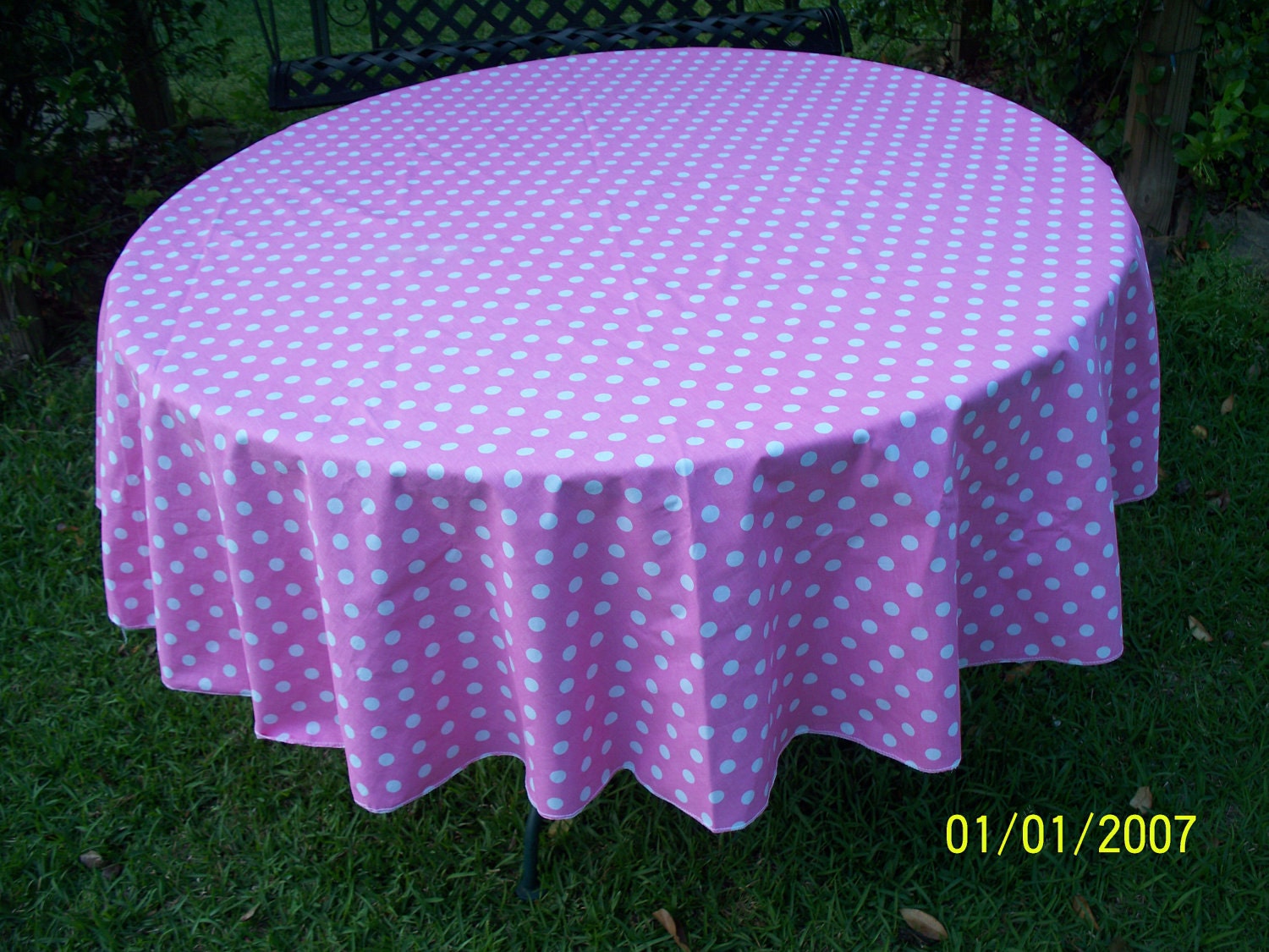 60 Round Table Cloth Baby Girl Shower Light Pink with