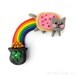 Nyan Cat Rainbow and Pot of Gold - St. Patrick's Magnet - Polymer Clay and Swarovski Rhinestone