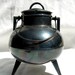 Unusual Black Cauldron Sugar Bowl, Vintage Silver