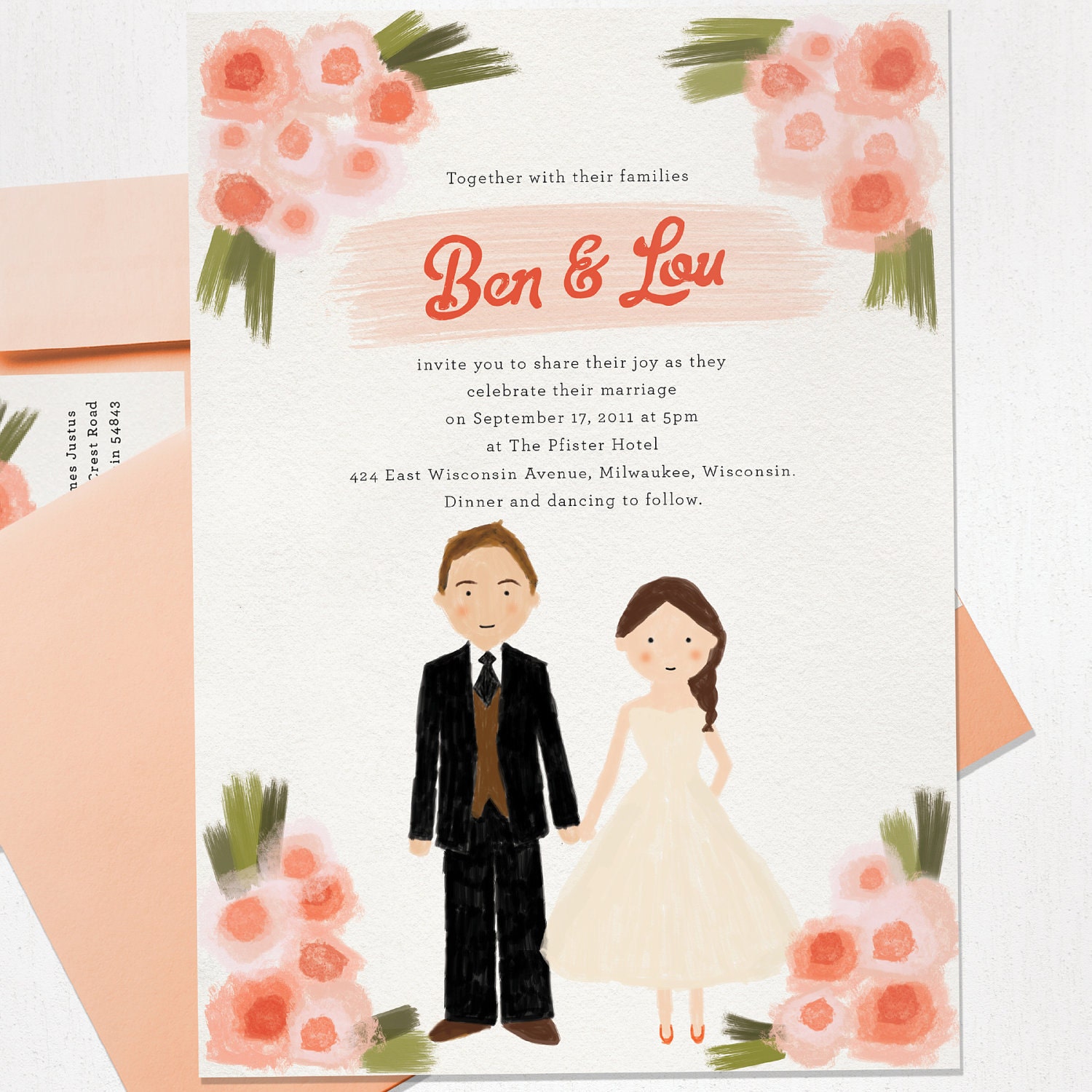 Custom Illustrated Wedding Invitations 7