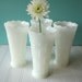 Milk glass vase, milk glass teardrop, wedding decor, set of four, vintage wedding, Anchor Hocking, bridal shower, table setting