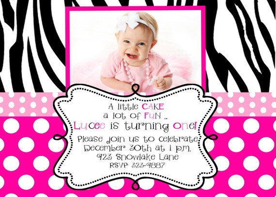 Zebra Birthday Party Invitations Digital Or Printable File