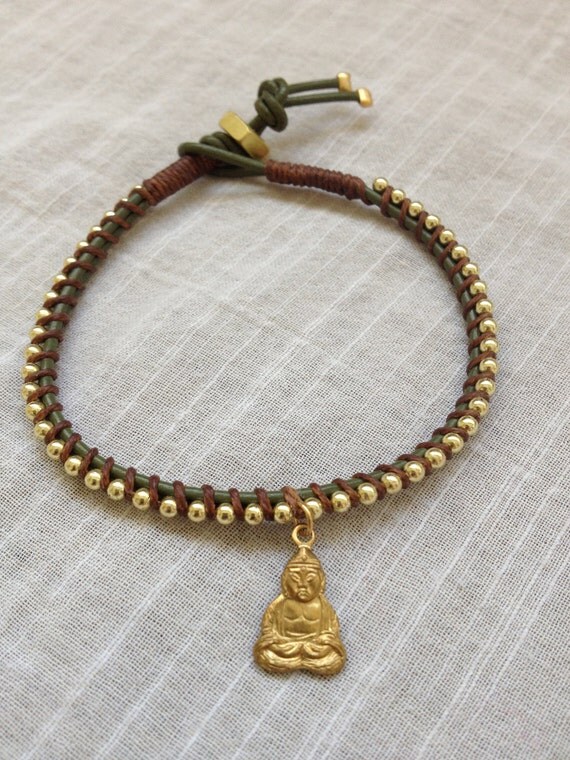 single wrap gold buddha bracelet