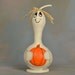 Gourd ghost with hand painted pumpkin, decorative gourd art, Halloween ghost, painted bottle gourd with raffia