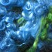 Hand Dyed Mohair Locks - Brillant Blue and Green - 1 ounce
