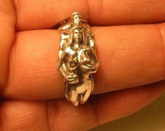 Adam And Eve Sterling Silver Erotic love Ring