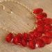 Red Cascade Statement Necklace