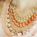 Mint and Coral Bib Necklace