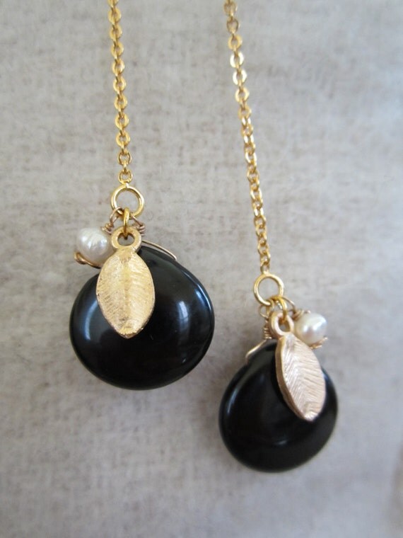 Gold Filled Threader Earrings with Swarovski crystals long