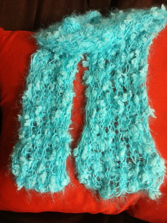 Items similar to Sparkly tufted child scarf (light blue) on Etsy