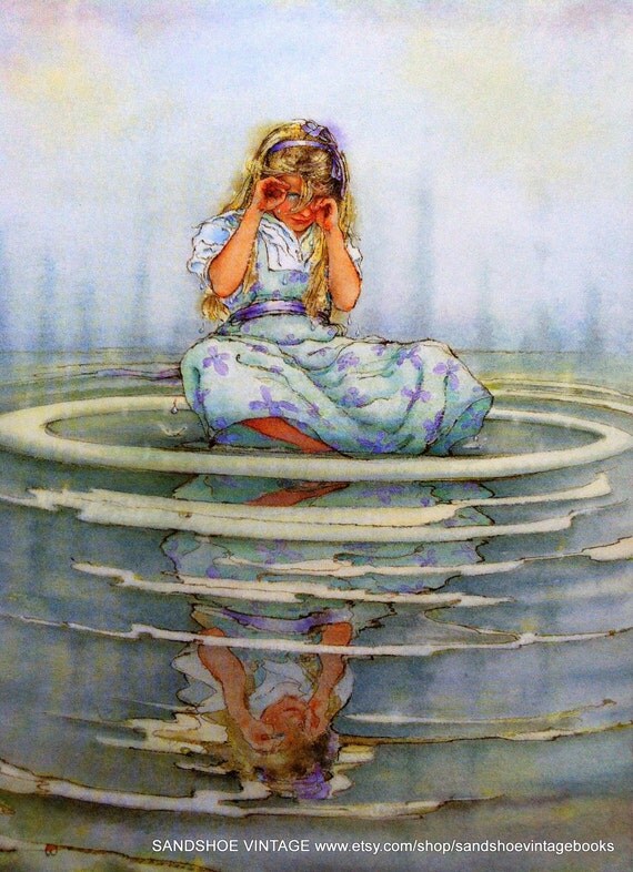 On Hold 1989 ALICE IN WONDERLAND Crying River of Tears Print