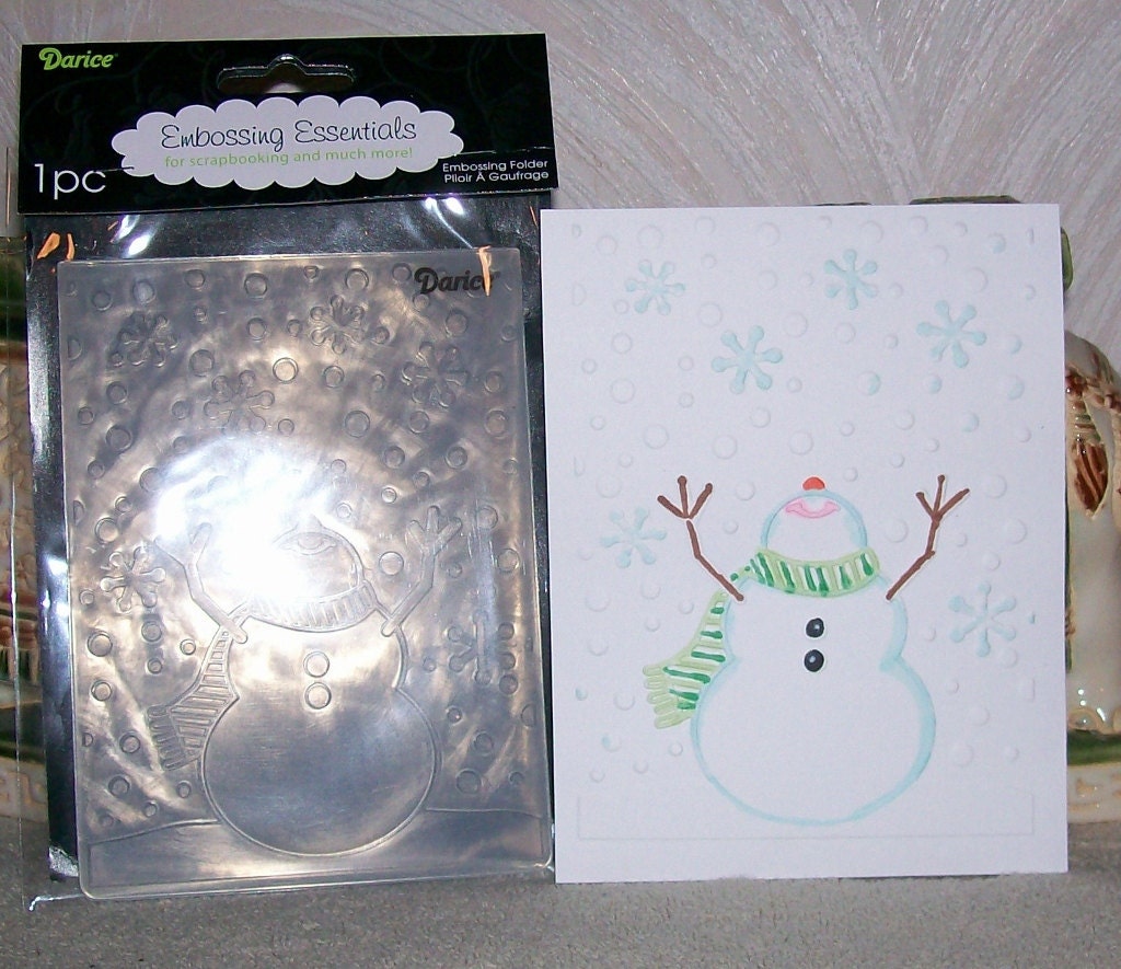 Darice Embossing Folder Snowman With Arms Up Looking At