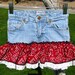 CLEARANCE SALE / Girls Denim Skirt - Recycled Clothing - Girls Size 4T Denim Skirt - Cowboy Print Skirt - Style DRS4