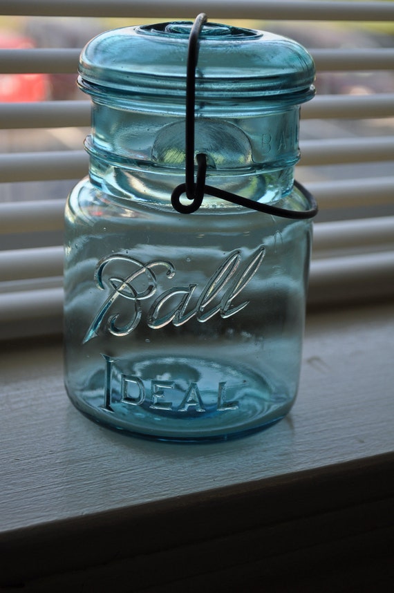 Vintage Blue Mason Jars 6