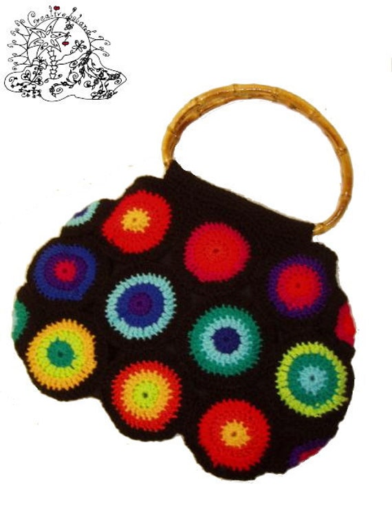 Crochet Bag RainBoW CirCles by creativeisland on Etsy