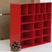 Vintage Red Metal Industrial Shelf - Cubbie - Organizer / Mid Century Office
