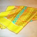 Stunning Sunny Yellow and Turquoise Vintage Vera Scarf 1960s