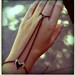 LAST Black Chain Maille Gold Arrow V Pendant Bracelet Ring Hand Harness