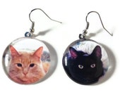 Personalized Pet Earrings, Custom Photo Dog Cat Jewelry, Nickel Free