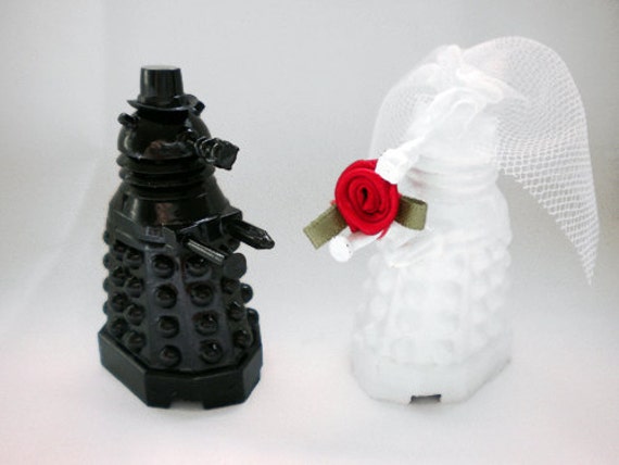 Reserved for Thomas Doctor Who Wedding  Cake  Toppers  Dalek