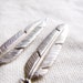 Silver Feathers - Sterling Silver Earrings on French Hooks- Highly Detailed Texture