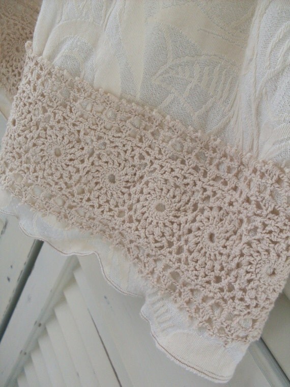 Girls Dress / Shirt with vintage crochet trim. Made to order.