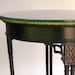 Vintage Accent Table, Black and Metallic with Glass Top SHIPPING INCLUDED