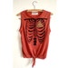 LAST ONE - Geometry Of The Heart - Hand Printed Vest - Burnt Orange, size Medium