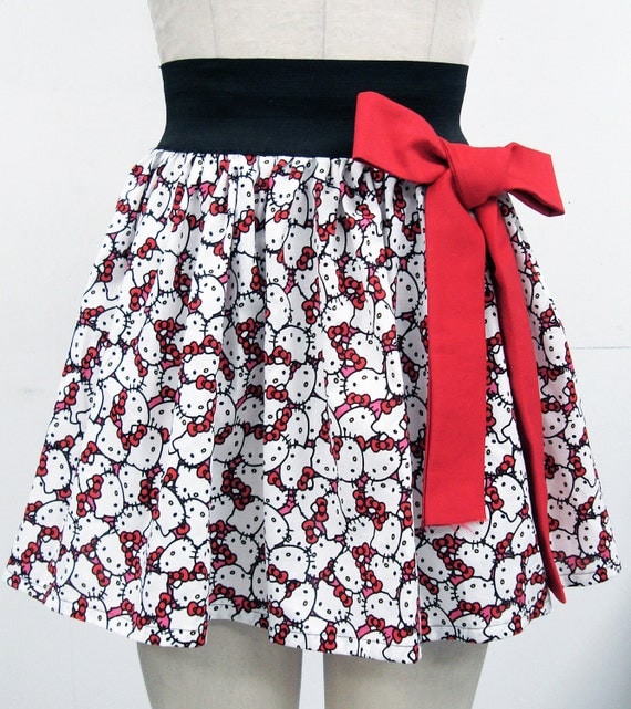 Items similar to Hello  Kitty  Skirt  with Cute Bow RESERVED 