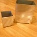 RESERVED FOR CASSIDY till Sept 4 Midnight///Vintage Mid Century Modern Waste Paper Basket Basket Trash Can and Matching Box Chrome and Gold