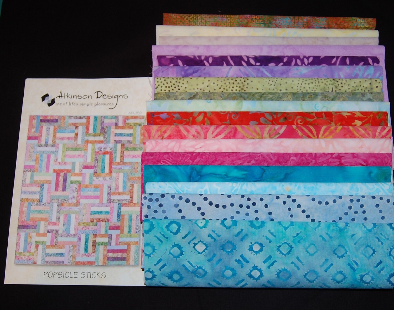 Popsicle Sticks Quilting Kit DIY Pattern & Batik fabric to