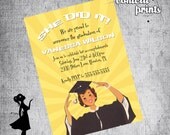 Graduation Invitation - SHE DID IT Printable Il_170x135