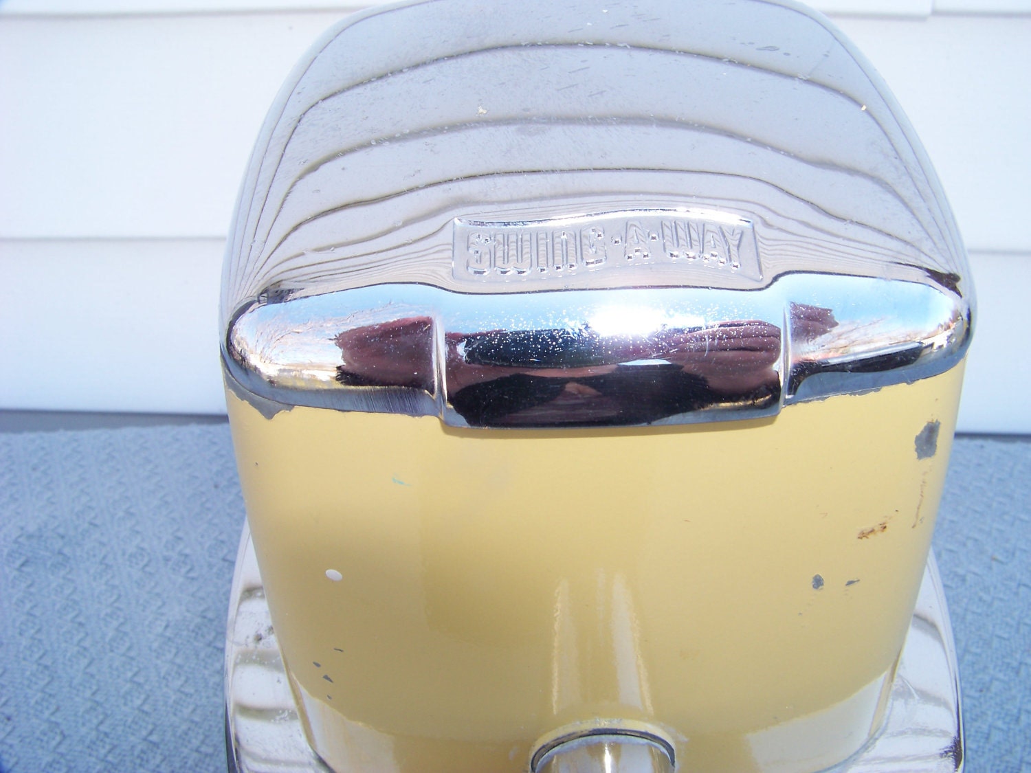 Vintage HandCrank Ice Crusher Metal Yellow by HopeisHipofMaine