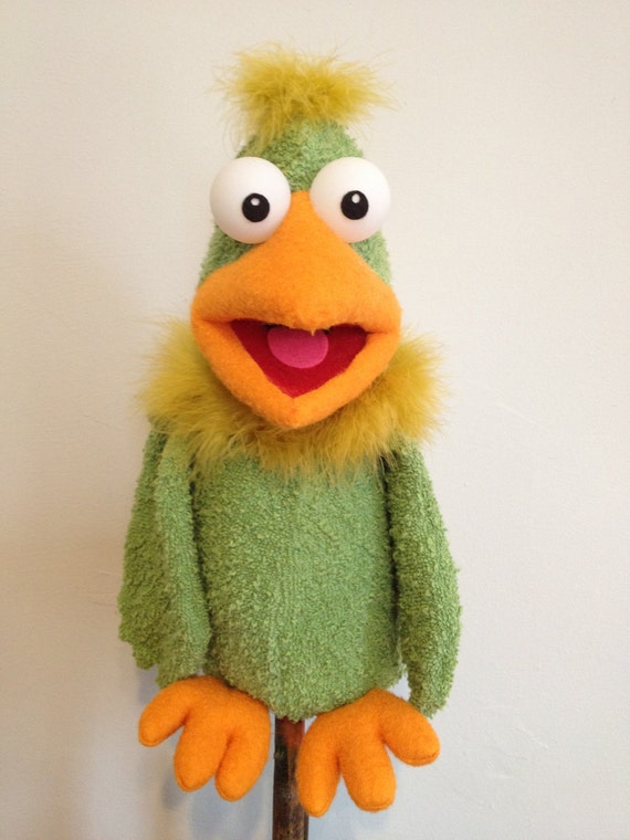 A PUPPET A DAY little green bird