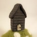 Detailed Adoorables No.1 - Hand Molded Little Stoneware House Sculpture - Dark Brown Clay Miniature Pottery Home - White Door