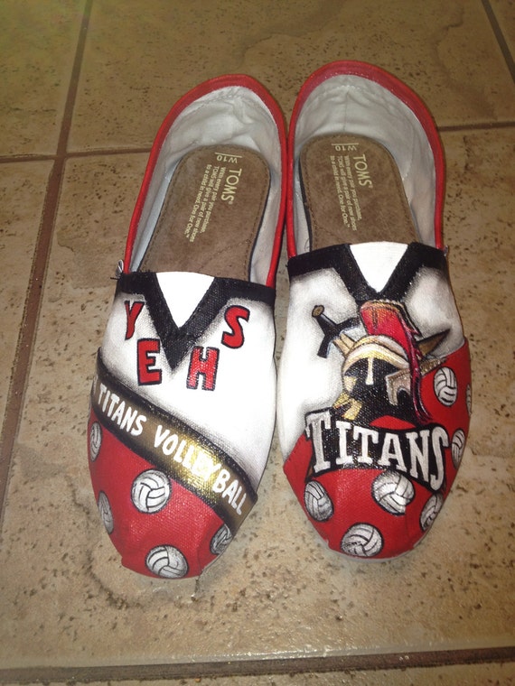 Items similar to School Spirit Shoes hand painted TOMS on Etsy