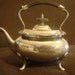 Reserved For Petra Silver Vintage Teapot/ Coffeepot Sheraton Ebony Handle Scrolled Edges