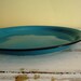 Vintage Enamel Ware Tray, Turquiose or Teal Blue
