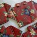 Kauai Tropical Beach Red Hawaiian Aloha Shirt Coasters - Set of 4 Upcycled Repurposed