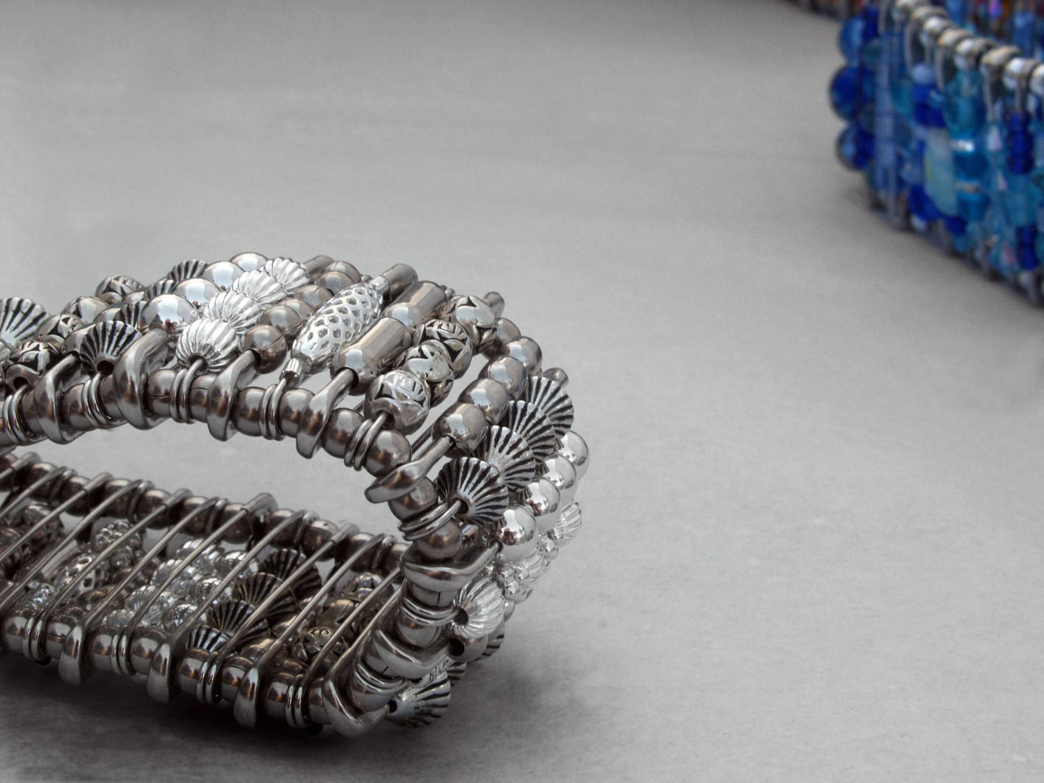 Safety Pin Bracelet Warrior Cuff Silver