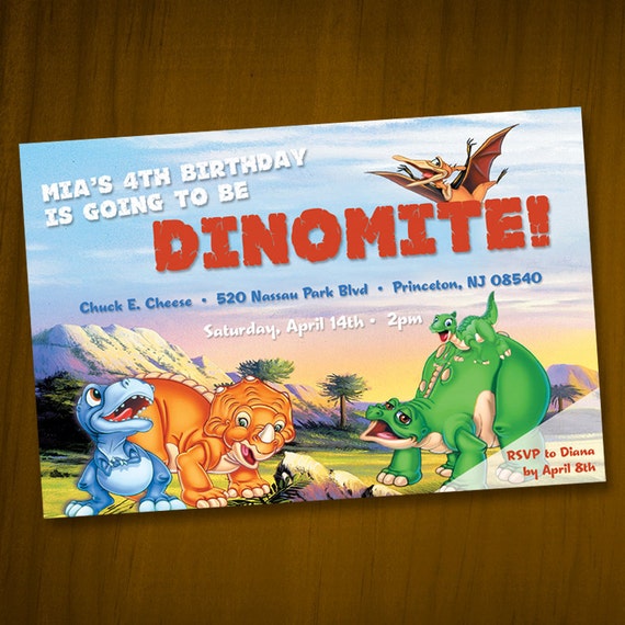 Land Before Time Birthday Invitations 1