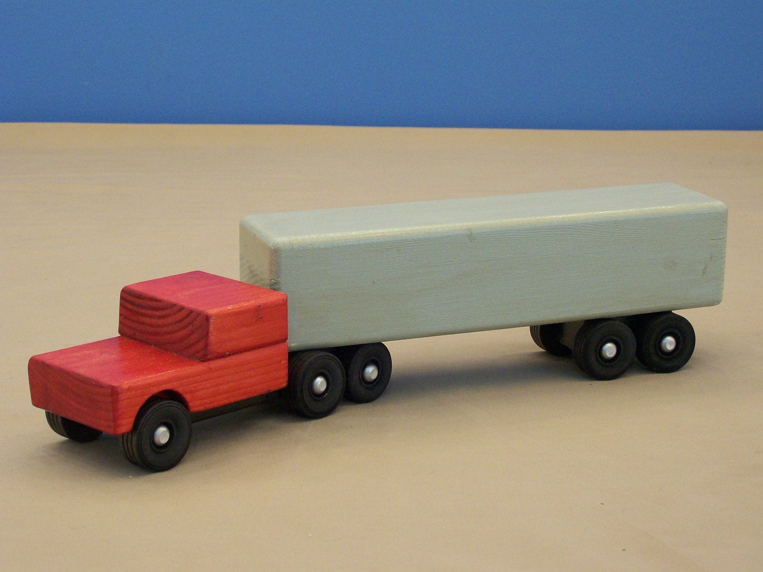 Wood Toy Tractor Trailer Wood Toy Truck Toy Truck Semi