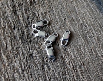 Vintage Sterling Silver Small Lobster Claw Clasp. 5 Pieces.